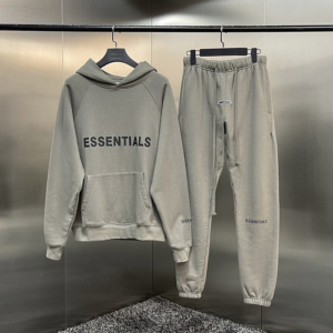ESSENTIALS Reflective Letter Printed Tracksuit - Charcoal Grey