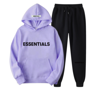 Essential Spring Tracksuit Hooded Sweatshirt - Lilac Color Black